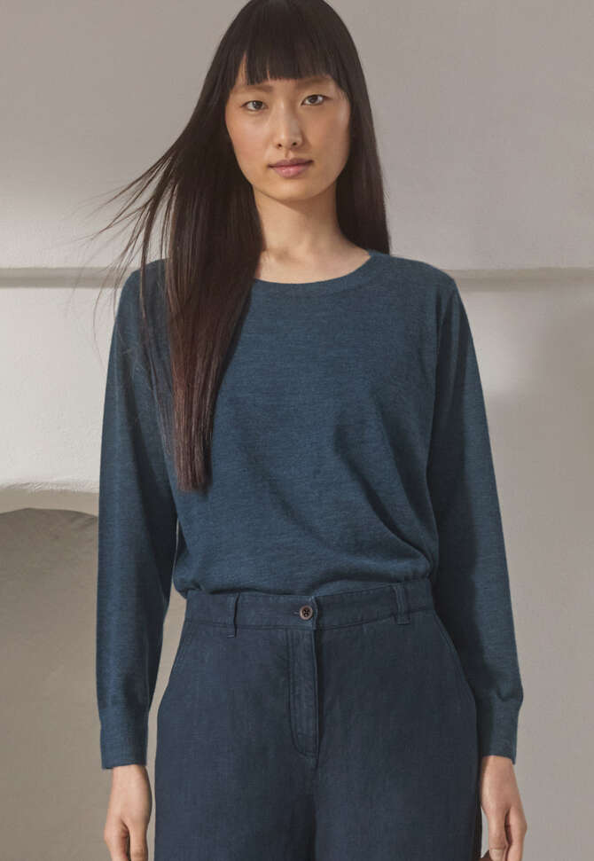 Crew-neck sweater, Dark petrol, completeTheLook