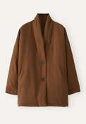 Shawl collar padded coat, Chestnut, webstill