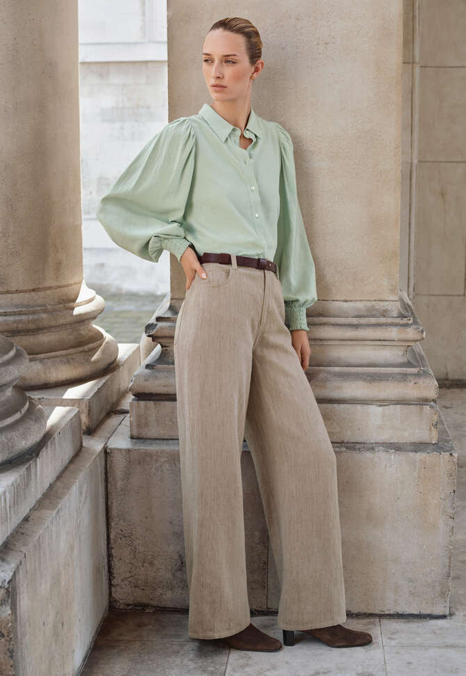 Wide & straight leg trousers, Mink, completeTheLook