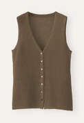 Sleeveless knitted top, Green taupe, webstill