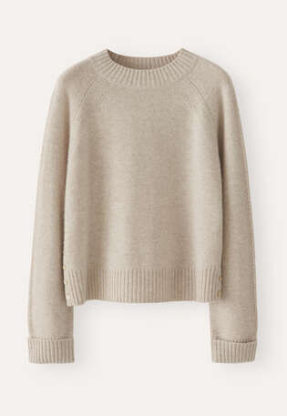 Raglan-sleeve sweater, Ecru fawn, webstill