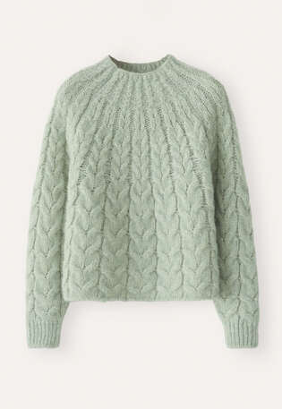 Cable-stitch sweater, Pale thyme, webstill