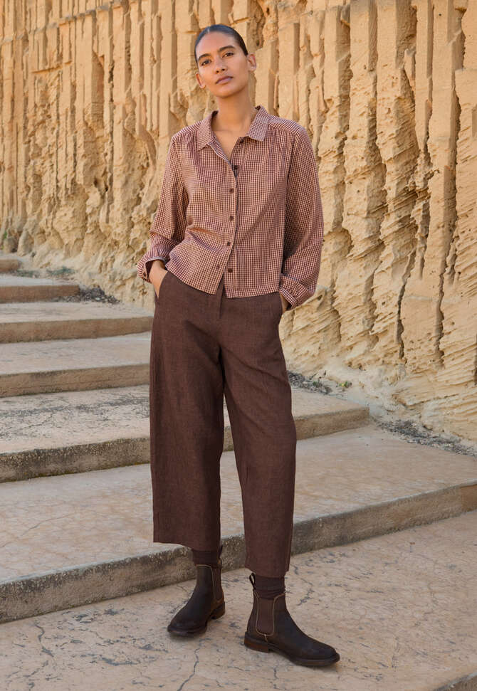 Checked blouse, Maroon cherry, completeTheLook
