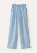 Indigo-dyed wide trousers, Pale denim, webstill