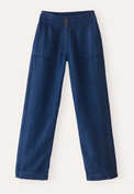 Relaxed straight-leg trousers, Petrol ink, webstill
