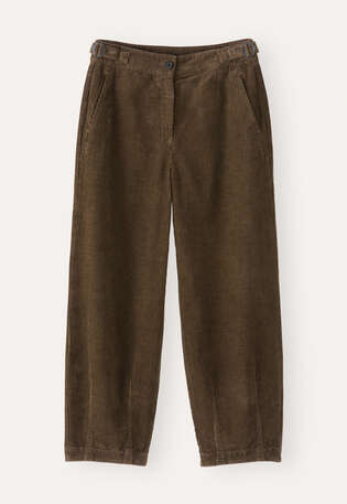 Cropped tapered-leg trousers, Peat, webstill