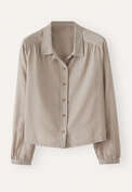 Checked blouse, Mint taupe, webstill