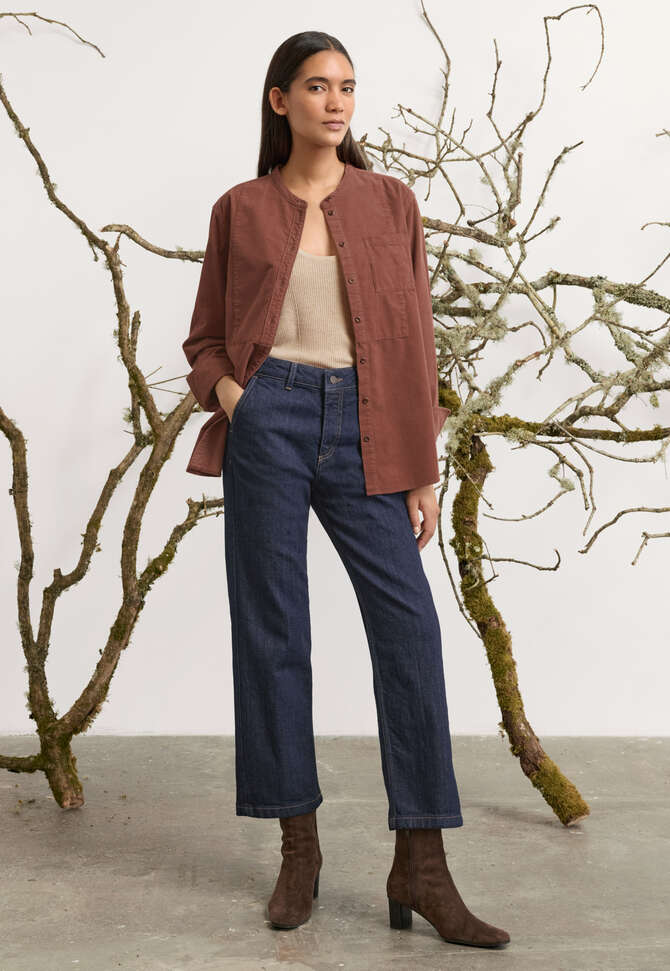 Fine-wale cord shirt, Dark blush, completeTheLook