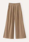 Fine cord wide-leg trousers, Soft brown, webstill