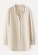 Curved hem shirt, Pale natural, webstill