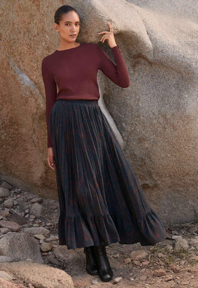 Ribbed sweater, Claret red, completeTheLook