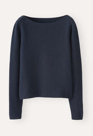 Boat-neck sweater, Dark petrol, webstill