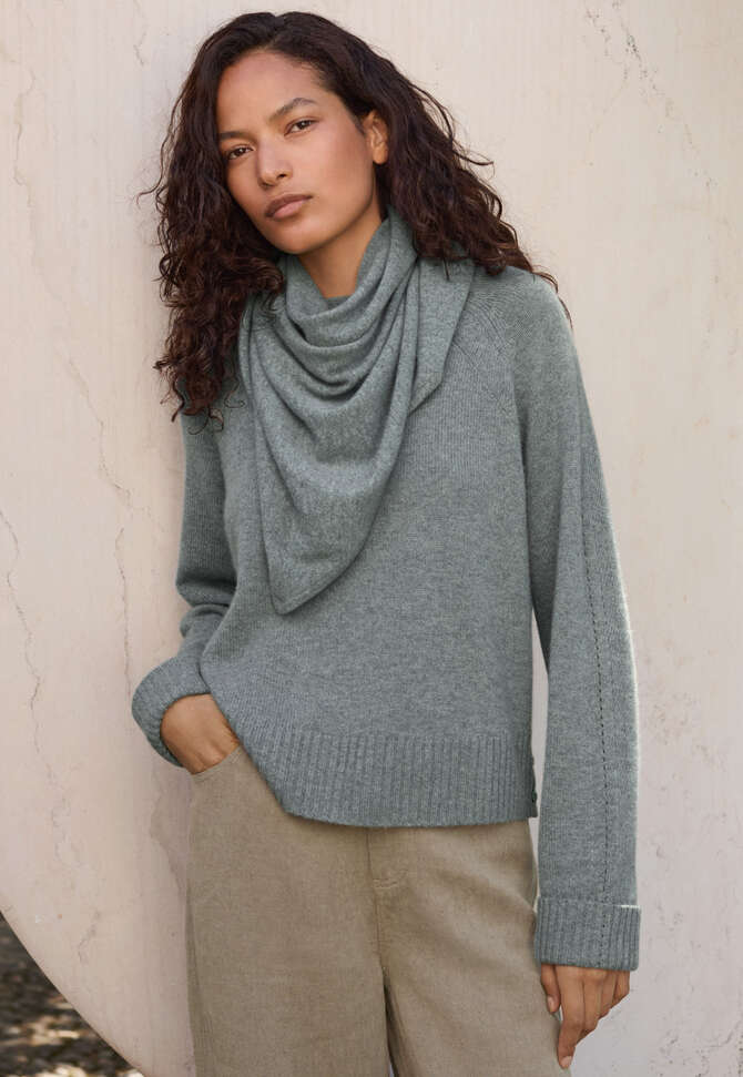 Large triangular scarf, Lagoon, completeTheLook