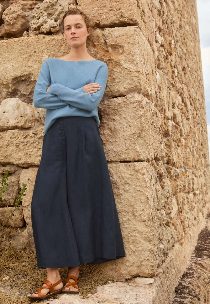 Boat-neck sweater, Soft ocean, completeTheLook