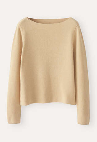 Boat-neck sweater, Pale corn, webstill