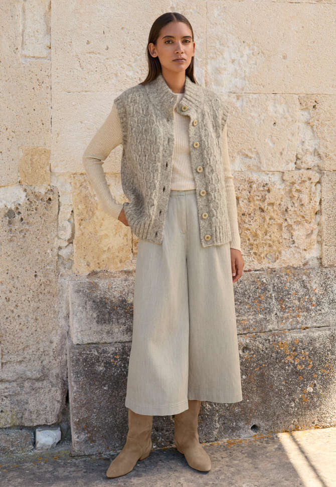 Cropped & wide trousers, Fawn, completeTheLook