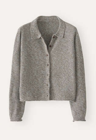 Moss-stitch cardigan, Taupe mint, webstill