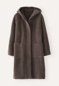 Hooded coat, Mole brown, webstill