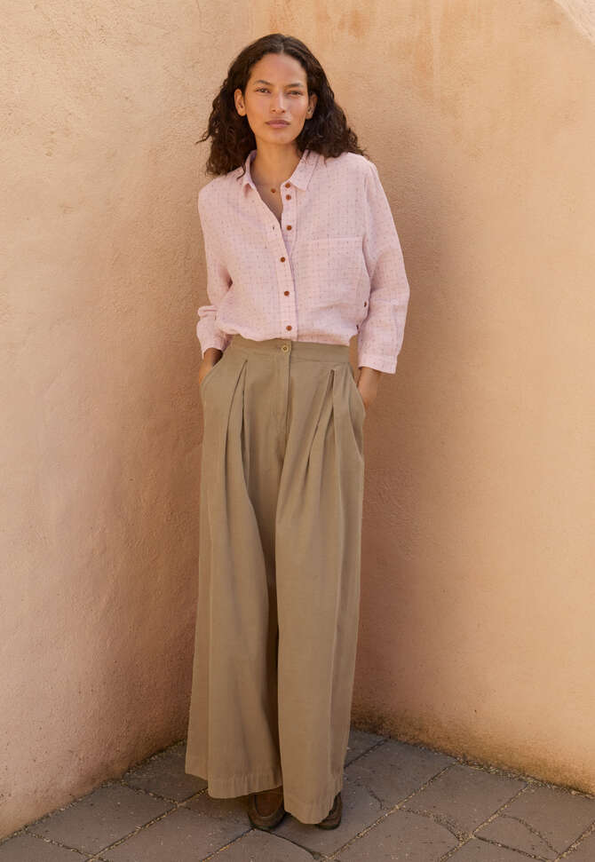Cross-weave shirt, Soft pink, completeTheLook