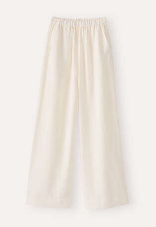 Wide-leg pull-on trousers, Ecru, webstill
