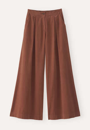 Fine cord wide-leg trousers, Dark blush, webstill