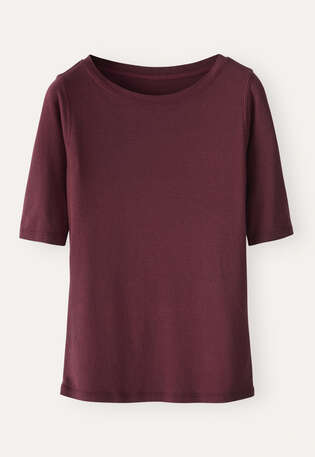 Ribbed jersey top, Claret pink, webstill
