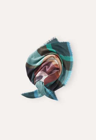 Checked scarf, Ocean mauve, webstill