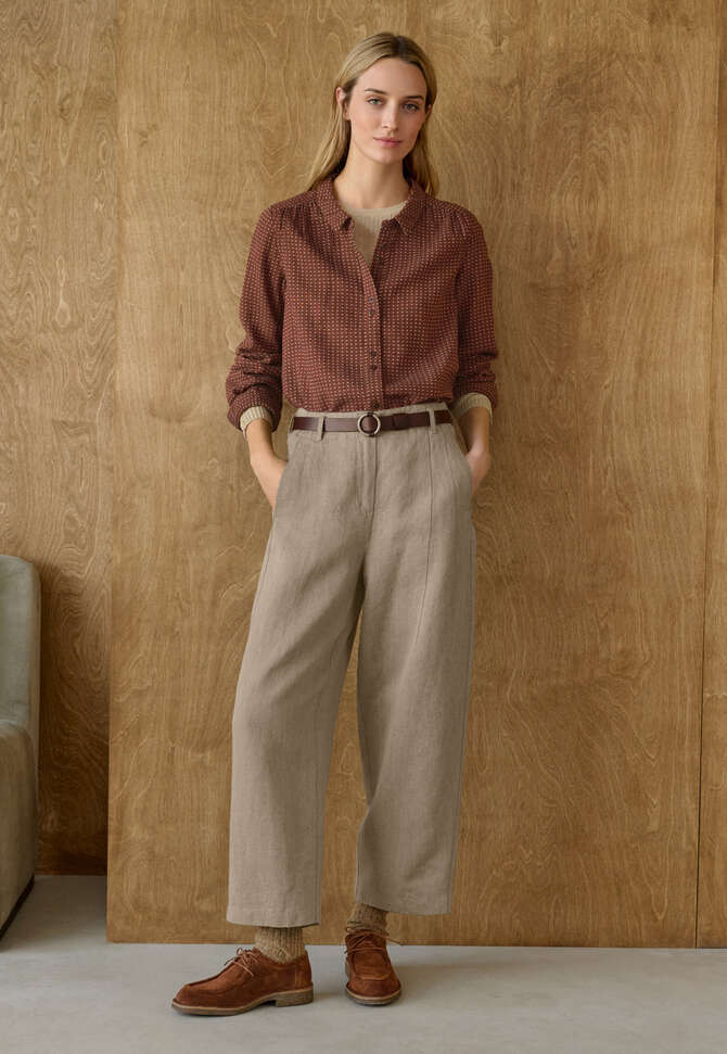 Barrel-leg trousers, Taupe, completeTheLook