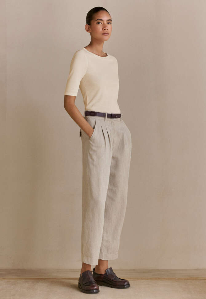 Ribbed jersey top, Cream, completeTheLook