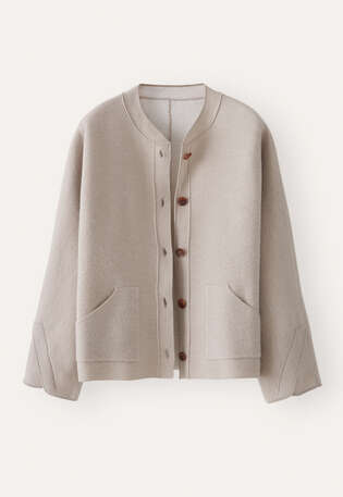 Plaited boiled jacket, Pale stone, webstill