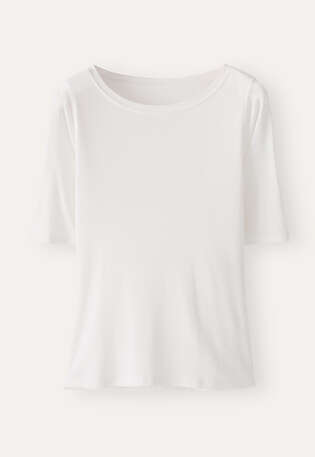 Ribbed jersey top, Ecru, webstill