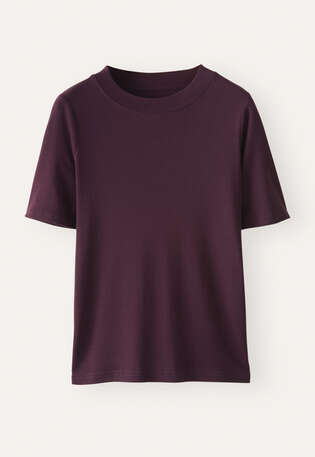 Silk & cotton T-shirt, Blackberry, webstill