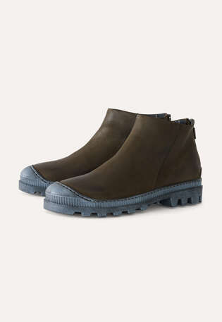 Zip-back ankle boots, Dark green, webstill
