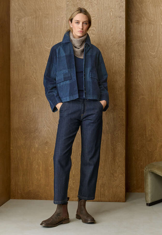 Checked jacket, Dark indigo, completeTheLook