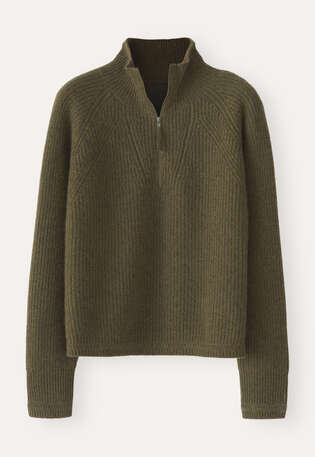 Zip-front sweater, Pine green, webstill