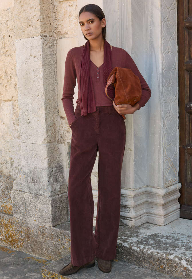 Wide-leg trousers, Port, completeTheLook