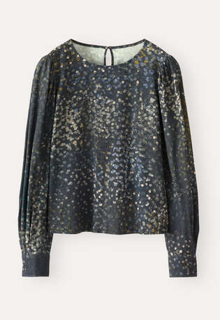 Printed blouse, Charcoal, webstill