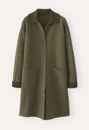 Herringbone coatigan, Khaki, webstill