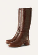 Heeled boots, Dark tan, webstill