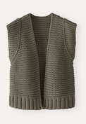 Hand-knitted waistcoat, Dark moss, webstill