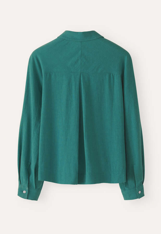 Curved-sleeve blouse, Soft turquoise, completeTheLook