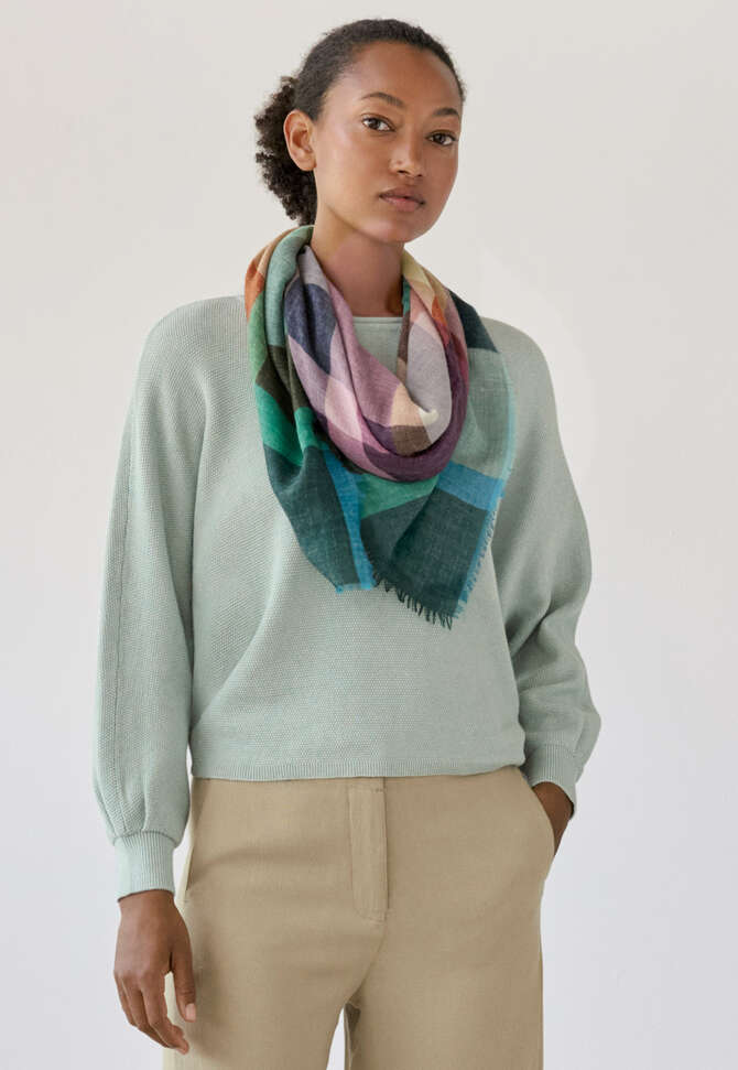 Checked scarf, Ocean mauve, completeTheLook