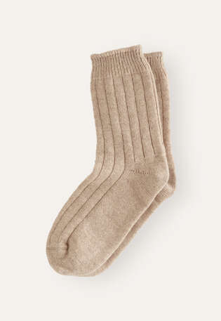 Ribbed socks, Pale fawn, webstill