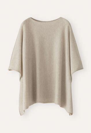 Knitted poncho, Oat, webstill