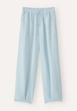 Pull-on tapered trousers, Pale chambray, webstill