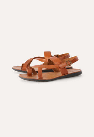 Sandals with buckle back-strap, Tan, webstill