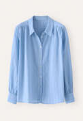 Striped blouse with gathers, Cornflower, webstill