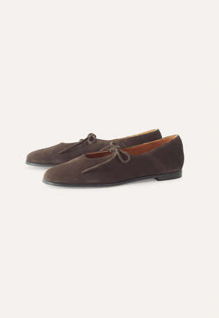 Tie-front shoes, Chocolate, webstill