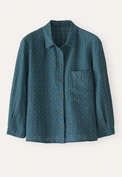 Cross-weave shirt, Teal, webstill