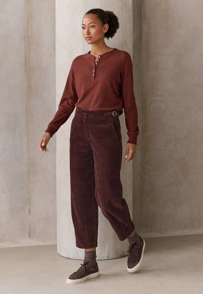 Cropped tapered-leg trousers, Damson, completeTheLook